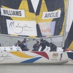 Ian Williams leads Ben Ainslie during qualifying session 4 Monsoon Cup 2010