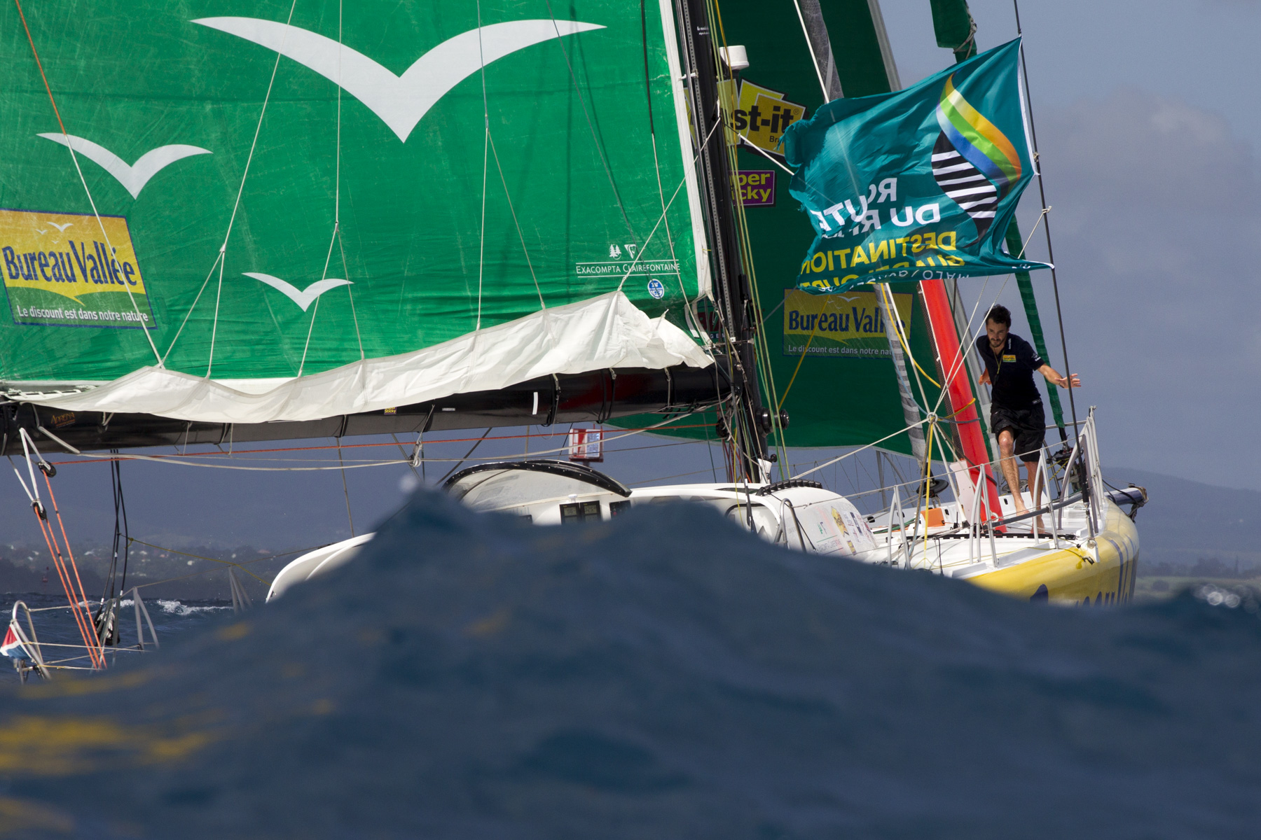 Louis Burton (Bureau Vallee) 5eme de la categorie Imoca sur la Route du Rhum-Destination Guadeloupe 2014 - Pointe a Pitre le 14/11/2014