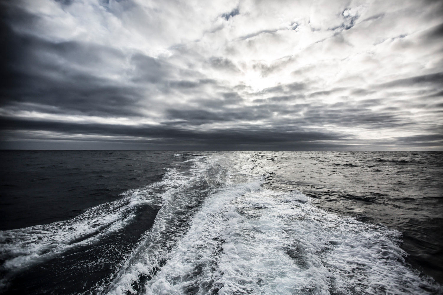 November 2, 2014. Leg 1 onboard MAPFRE. The boat¡s wake on the Southern Ocean.