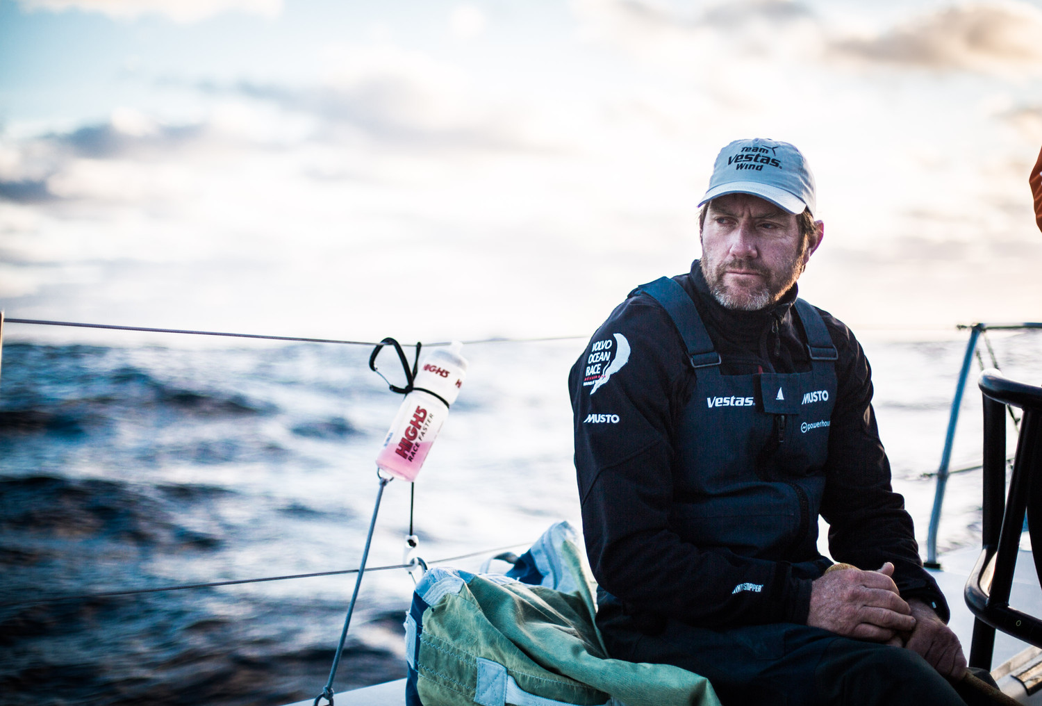Tony Rae trimming. Day 24 at Sea,