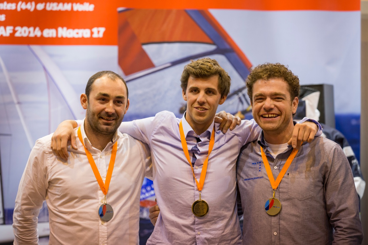Damien Cloarec, Tanguy Le Turquais, Jonas Gerckens, podium 2014 du Championnat de France