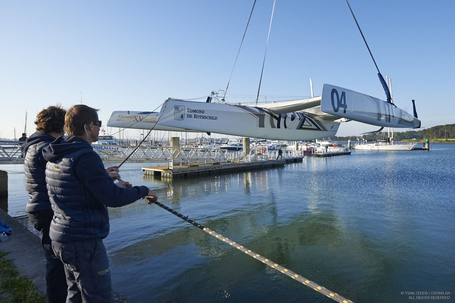 220415, MISE A L EAU, GITANA XV, MULTICOQUE? VOILE? SAILING