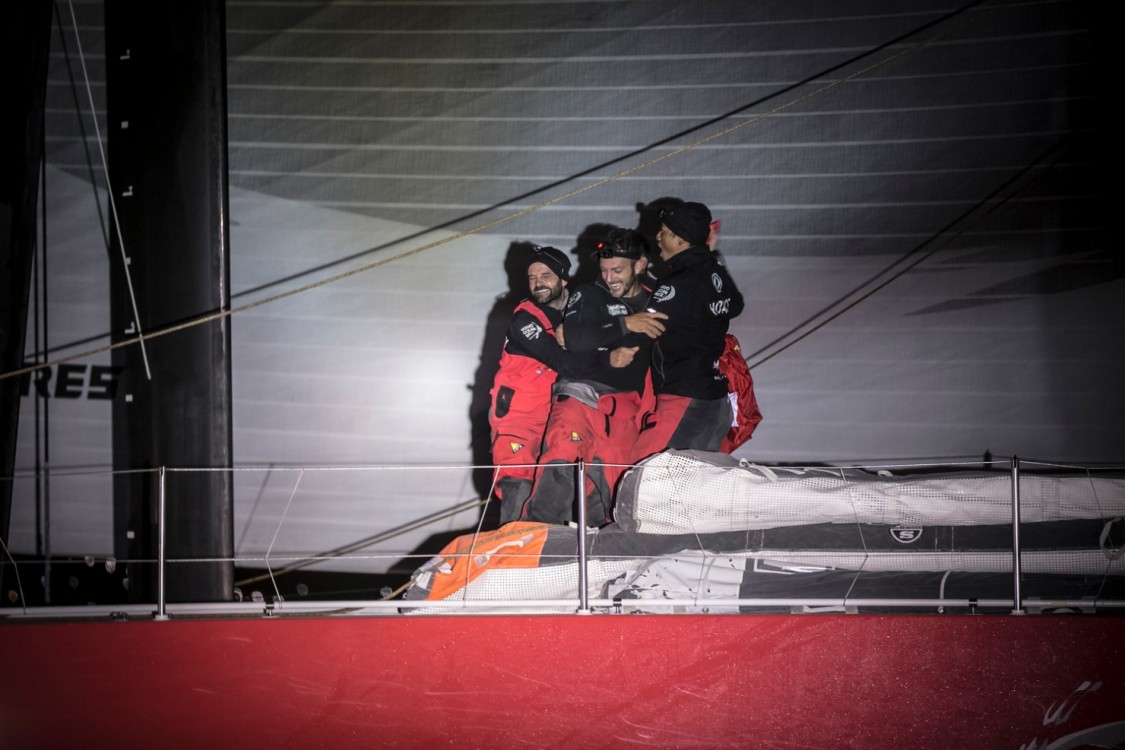 VOR, Volvo Ocean Race, 2014-15, Newport, arrivals, Dongfeng Race Team, celebration
