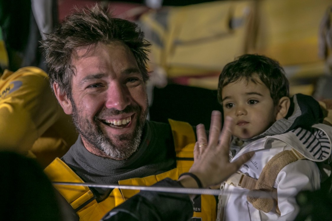 VOR, Volvo Ocean Race, 2014-15, Newport, arrivals, Abu Dhabi Ocean Racing, family, son, Simon Fisher, SiFi