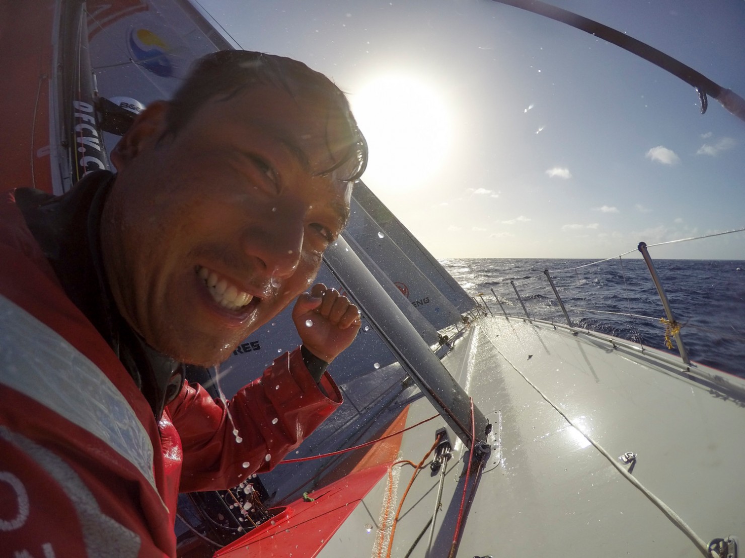 2014-15, Dongfeng Race Team, GoPro, Hero4, Leg6, OBR, VOR, Volvo Ocean Race, onboard, hygiene, shower, sun, face