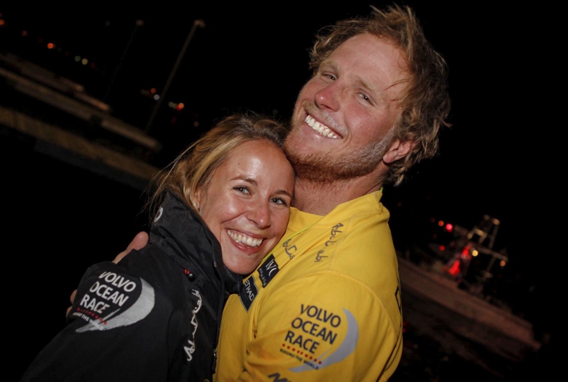 VOR, Volvo Ocean Race, 2014-15, Newport, arrivals, aerial, Abu Dhabi Ocean Racing, Luke Parkinson, Parko, family
