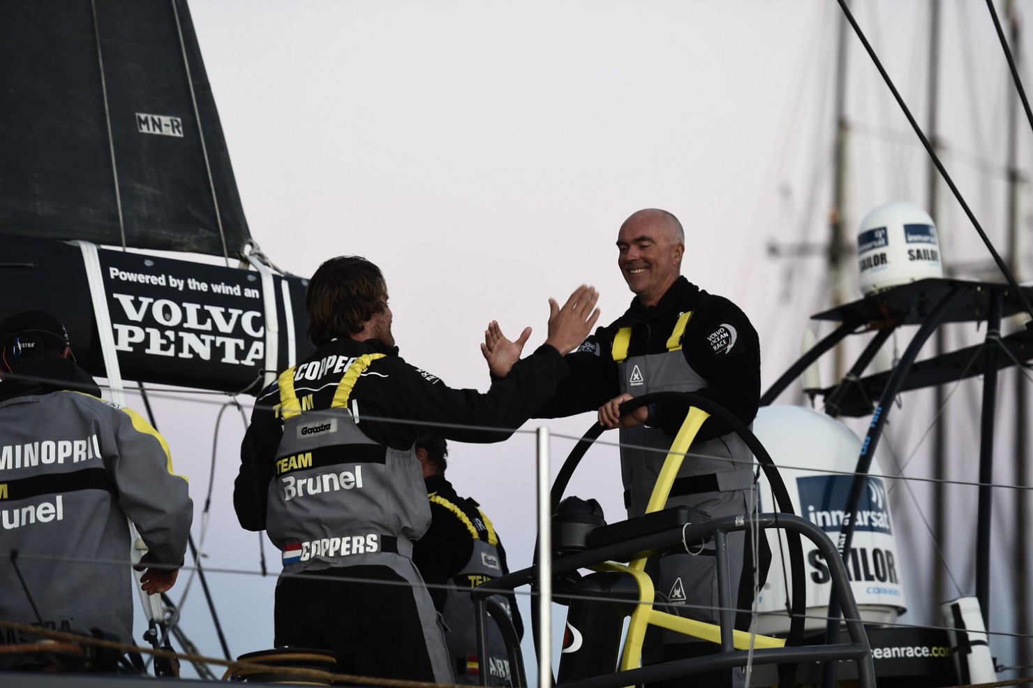 2014-15, VOR, Volvo Ocean Race, Lisbon, Stopover, arrival, Leg7, celebration, Skipper, Bouwe Bekking, OBR, Stefan Coppers