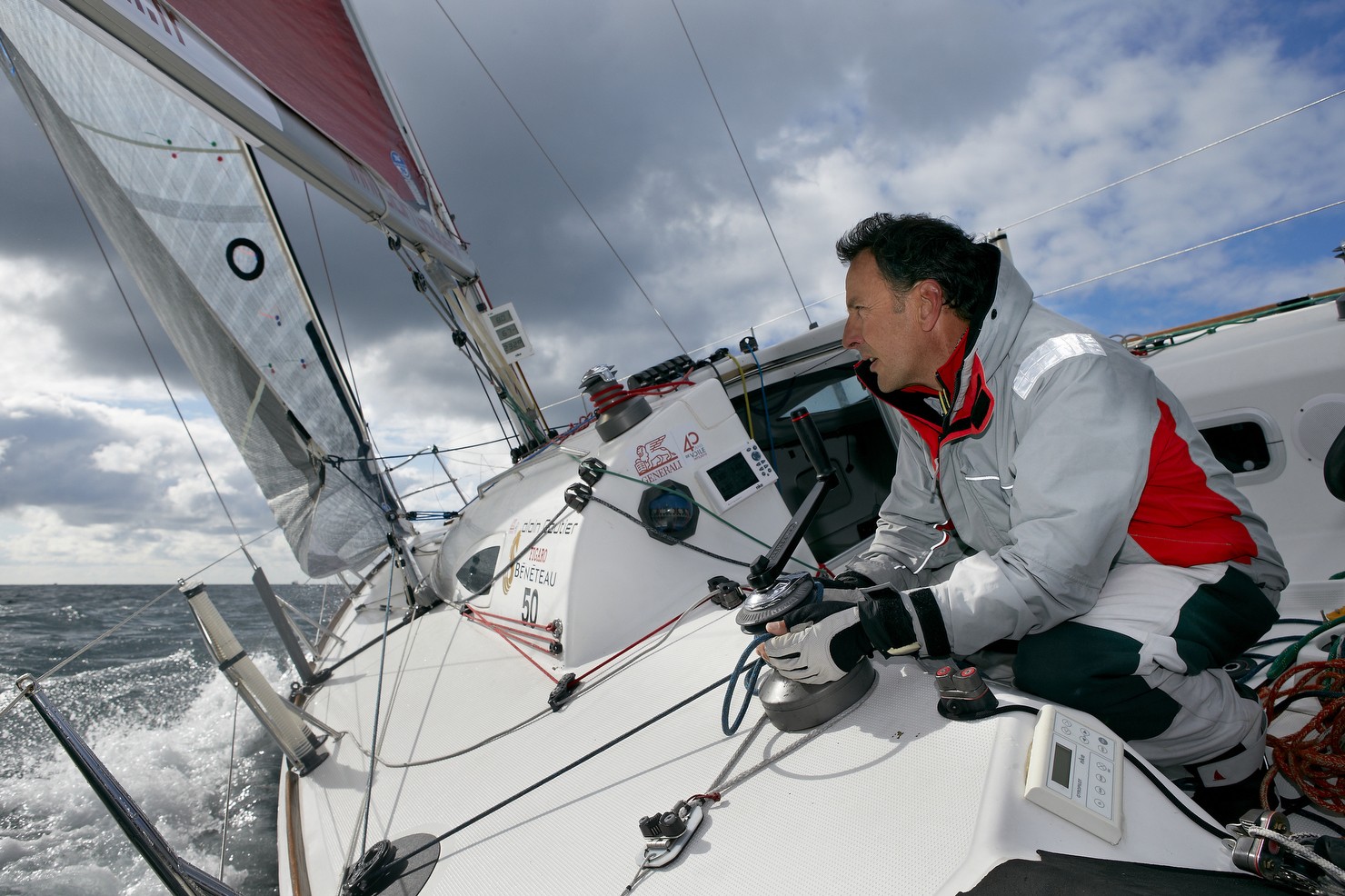 04-2015, OUTSIDE, LORIENT, FRANCE, GENERALI, SOLITAIRE DU FIGARO, MONOCOQUE, FIGARO BENETEAU II, ALAIN GAUTIER, GENERALI 40