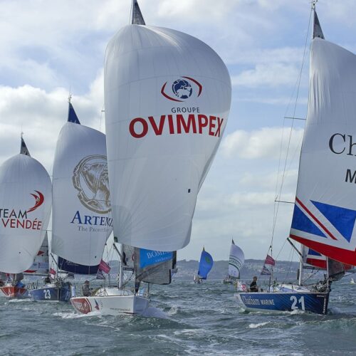 DEPART, VILLAGE, ERIC BOMPARD CACHEMIRE, LA SOLITAIRE DU FIGARO