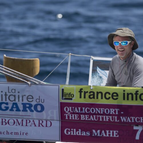 2015, ERIC BOMPARD, ETAPE 2, FIGARO, Gildas MAHE, SOLITAIRE DU FIGARO 2015, VOILE