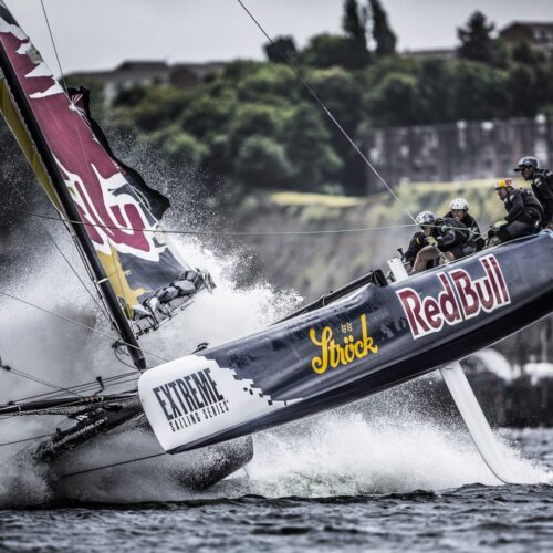 Act4, Cardiff, Day4, ESS, Extreme Sailing Series, Fleet, Hans Peter Steinacher, Jason Waterhouse, Josh McKnight, Multihull, Red Bull Sailing Team, Shaun Mason, Stadium Racing, Stewart Dodson, UK