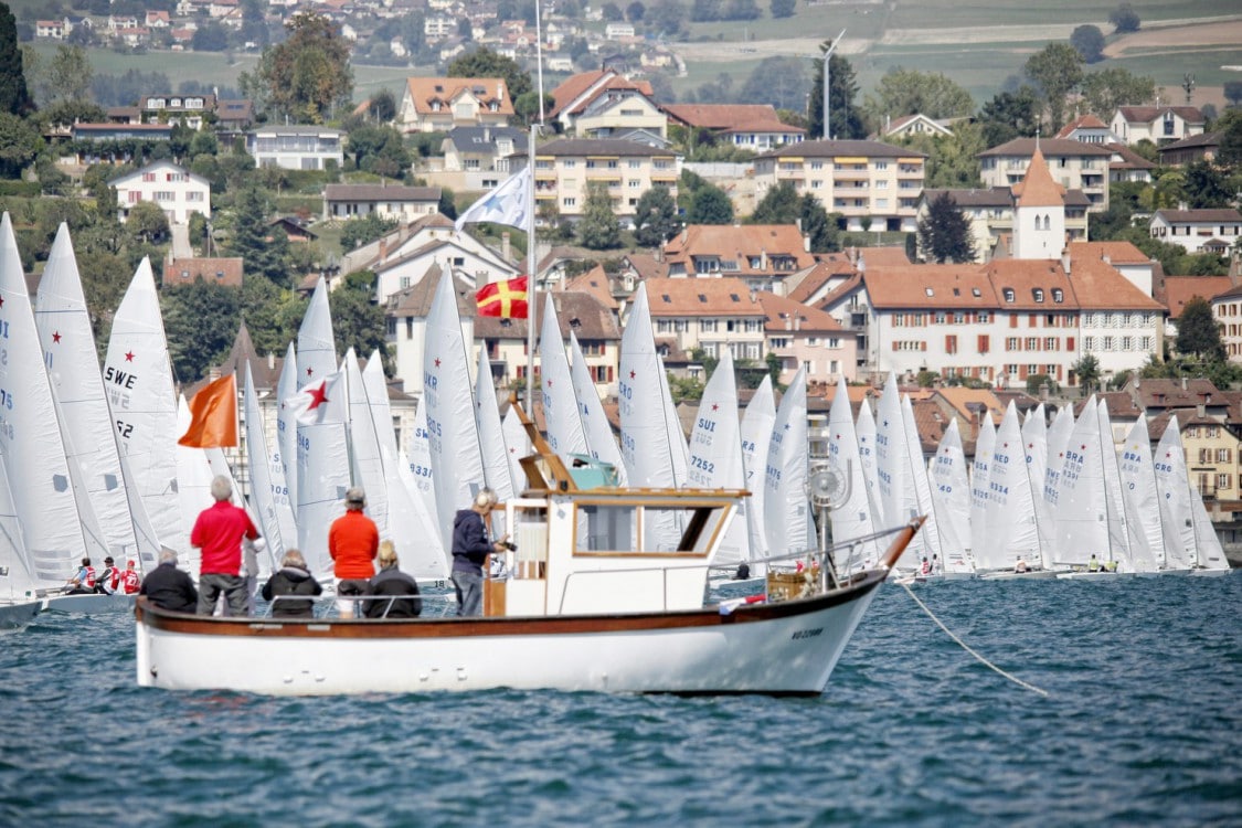 Grandson, Neuchatel Lake, Star, Star Class, Star Sailor League, Swiss, Switzerland, Vaud, boat, color, country, country side, crew, dinghy, event, horizontal, hull, league, mats, monohull, one design, outdoor, race, racing, regatta, sail, sailing, sport, two men, water, wind, yacht, yachting