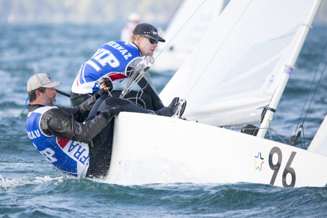 Grandson, Neuchatel Lake, Star, Star Class, Star Sailor League, Swiss, Switzerland, Vaud, boat, color, country, country side, crew, dinghy, event, horizontal, hull, league, mats, monohull, one design, outdoor, race, racing, regatta, sail, sailing, sport, two men, water, wind, yacht, yachting