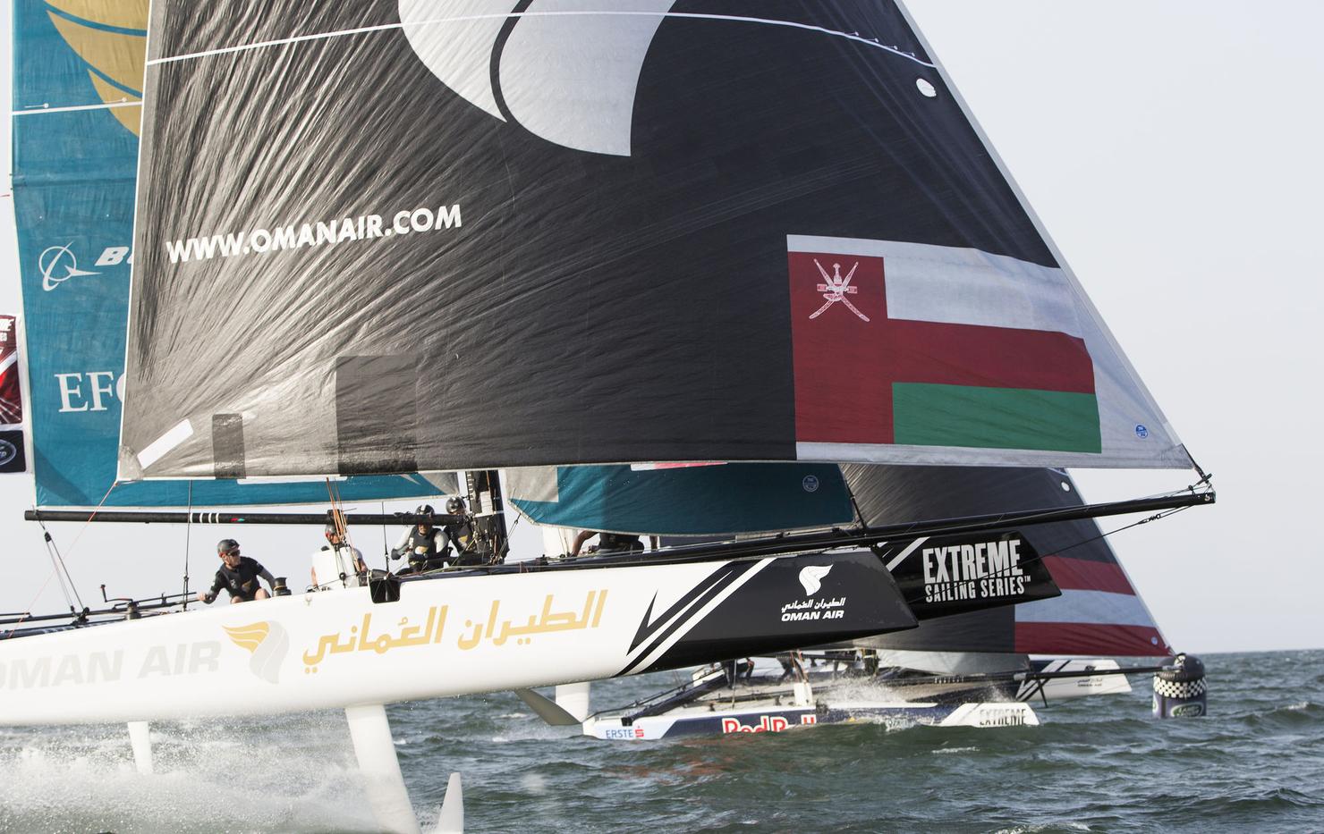 GC32, Foiling Catamaran, Muscat, Oman, The Extreme Sailing Series, Oman Air, Morgan Larson
