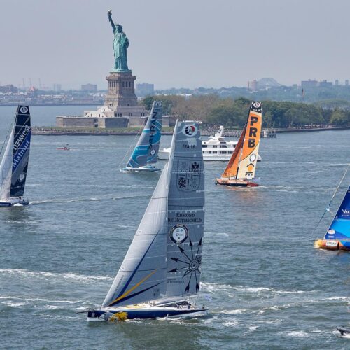 05-2016, DAY, OUTSIDE, NEW YORK CITY, USA, JOUR, NEW YORK, SINGLE HANDED, IMOCA, MONOHULL, OCEAN MASTER, MANHATTAN, NEW YORK-VENDEE, Currency House NY-Vendee Charity race, heli