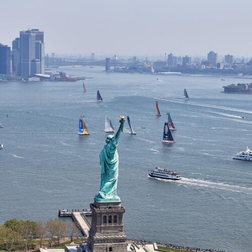 05-2016, DAY, OUTSIDE, NEW YORK CITY, USA, JOUR, NEW YORK, SINGLE HANDED, IMOCA, MONOHULL, OCEAN MASTER, MANHATTAN, NEW YORK-VENDEE, Currency House NY-Vendee Charity race, heli