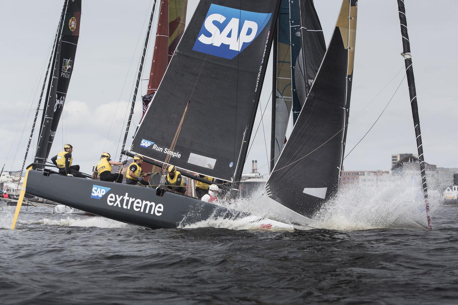 The Extreme Sailing Series 2016, Multihull, GC32, Cardiff, Act3, Foiling Catamaran, Land Rover BAR Academy