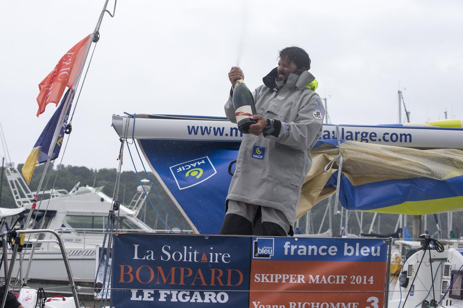 2016, ARRIVEE, ERIC BOMPARD, FIGARO, MACIF, SOLITAIRE BOMPARD LE FIGARO, VOILE, YOANN RICHOMME