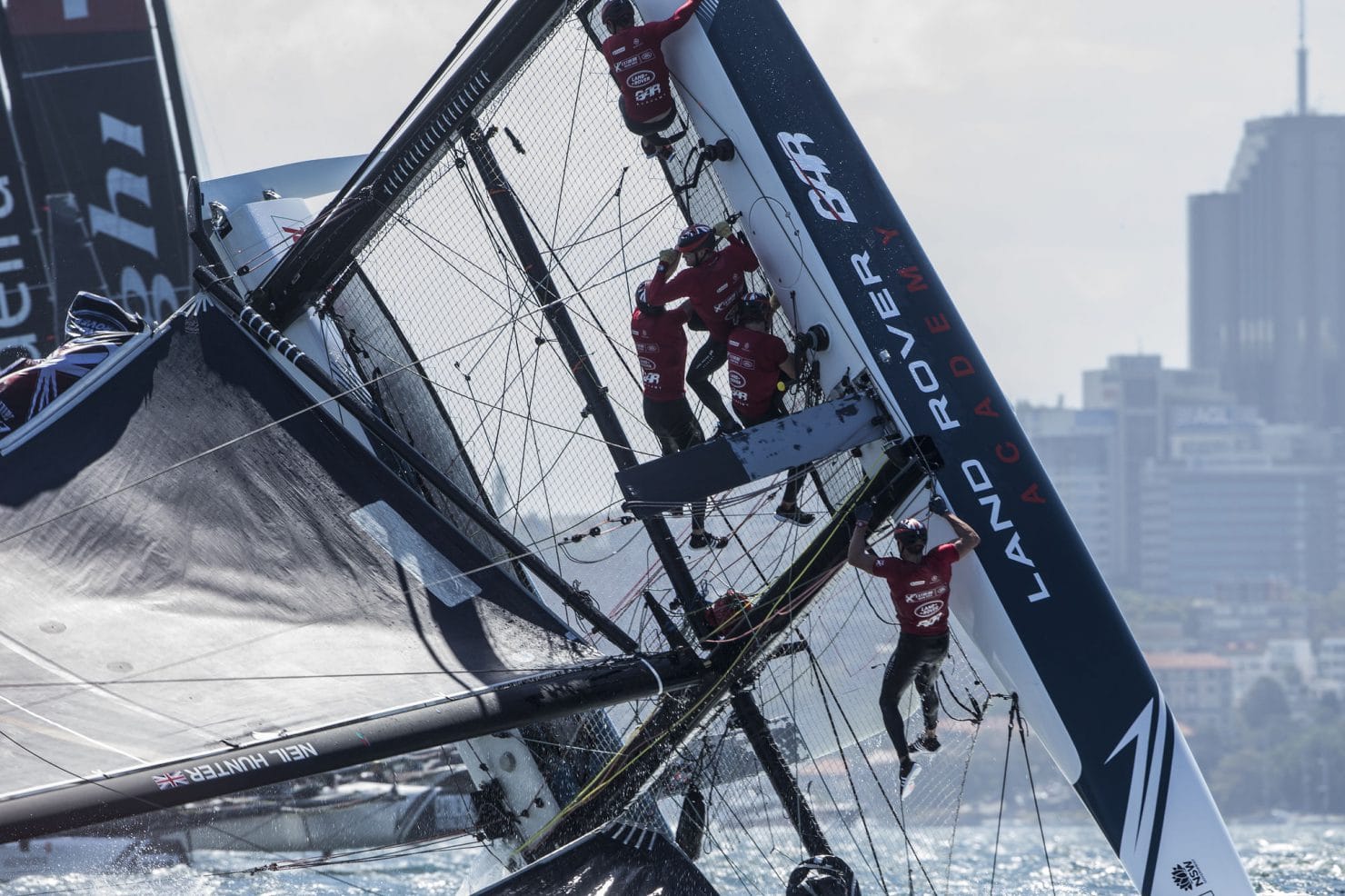 Act 8, Austrailia, Catamaran, Chris Taylor, Multihull, Neil Hunter, Rob Bunce, Sam Batten/Adam Kay/Oli Greber, Sydney, Sydney Harbour, Sydney Opera House, The Extreme Sailing Series 2016, Will Alloway, Yacht Racing, foiling, foiling. Land Rover BAR Academy, sailing