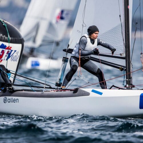 2017 World Cup Series Hyères, Classes, GBR 257 Chris Rashley GBRCR28 Laura Marimon Giovannetti GBRLM230, Nacra 17, Olympic Sailing, Pedro Martinez, Sailing Energy, World Cup Series Hyères 2017, World Sailing