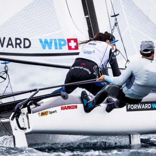 2017 World Cup Series Hyères, Classes, FRA 1 Billy Besson FRABB4 Amélie Riou FRAAR8, Nacra 17, Olympic Sailing, Pedro Martinez, Sailing Energy, World Cup Series Hyères 2017, World Sailing
