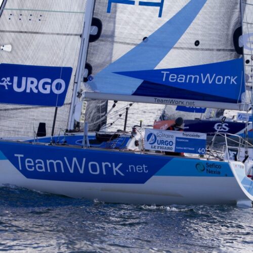 ETAPE 1, JUSTINE METTRAUX, SOLITAIRE URGO LE FIGARO 2017, TEAMWORK