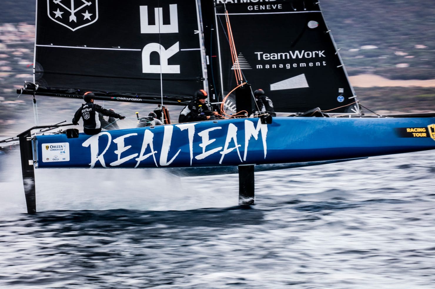 Calvi, Corsica, Extreme sailing, Fastest boats, GC32, GC32 Orezza Corsica Cup, GC32 Racing Tour, REALTEAM, catamaran, foiling, foiling catamaran, one design yacht, sailing, speed, yachting