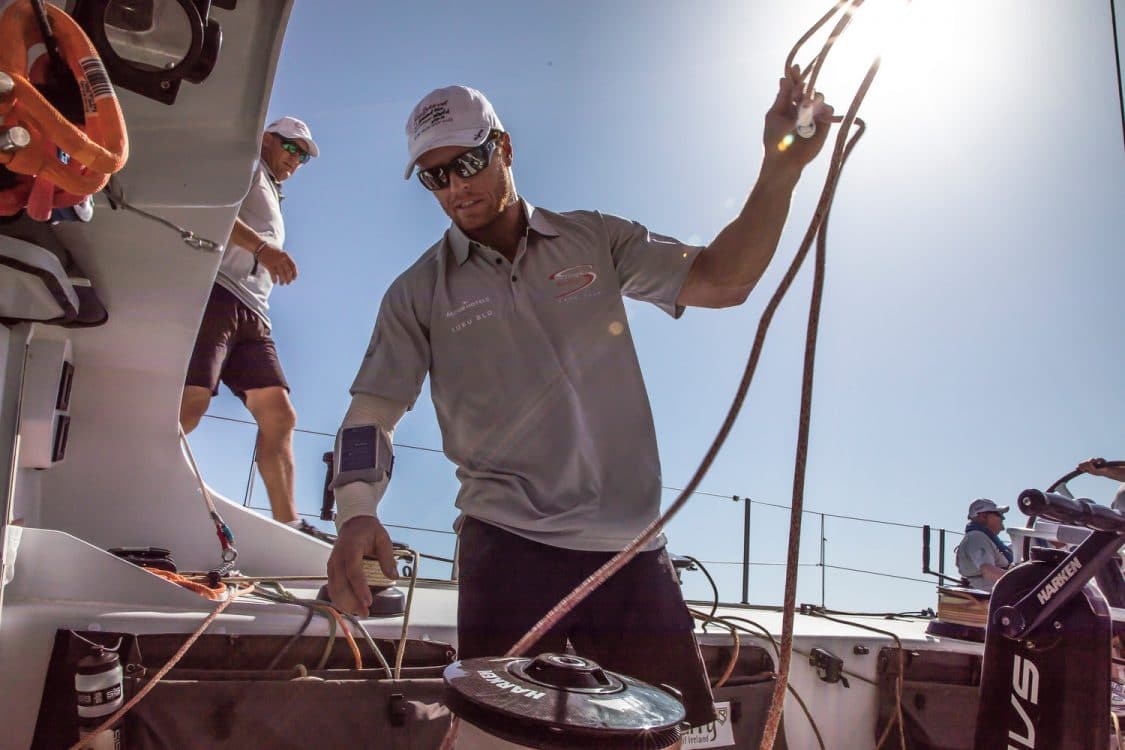 Bowman,Spain,Electronics,Detail,Commercial,Alicante,Harken,Luke Parkinson,phone,2017-18,on board,on-board,port, host city,Team Sun Hung Kai/Scallywag,Race Suppliers,MAPFRE In-Port Race Alicante