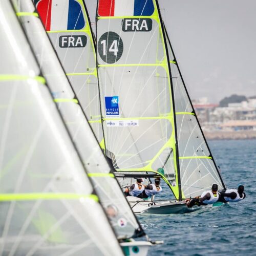 2018, 49er, FRA 34 49er FRA-14 Mathieu FREI Noé DELPECH, Mallorca, Olympic sailing, Trofeo Princesa Sofia Iberostar